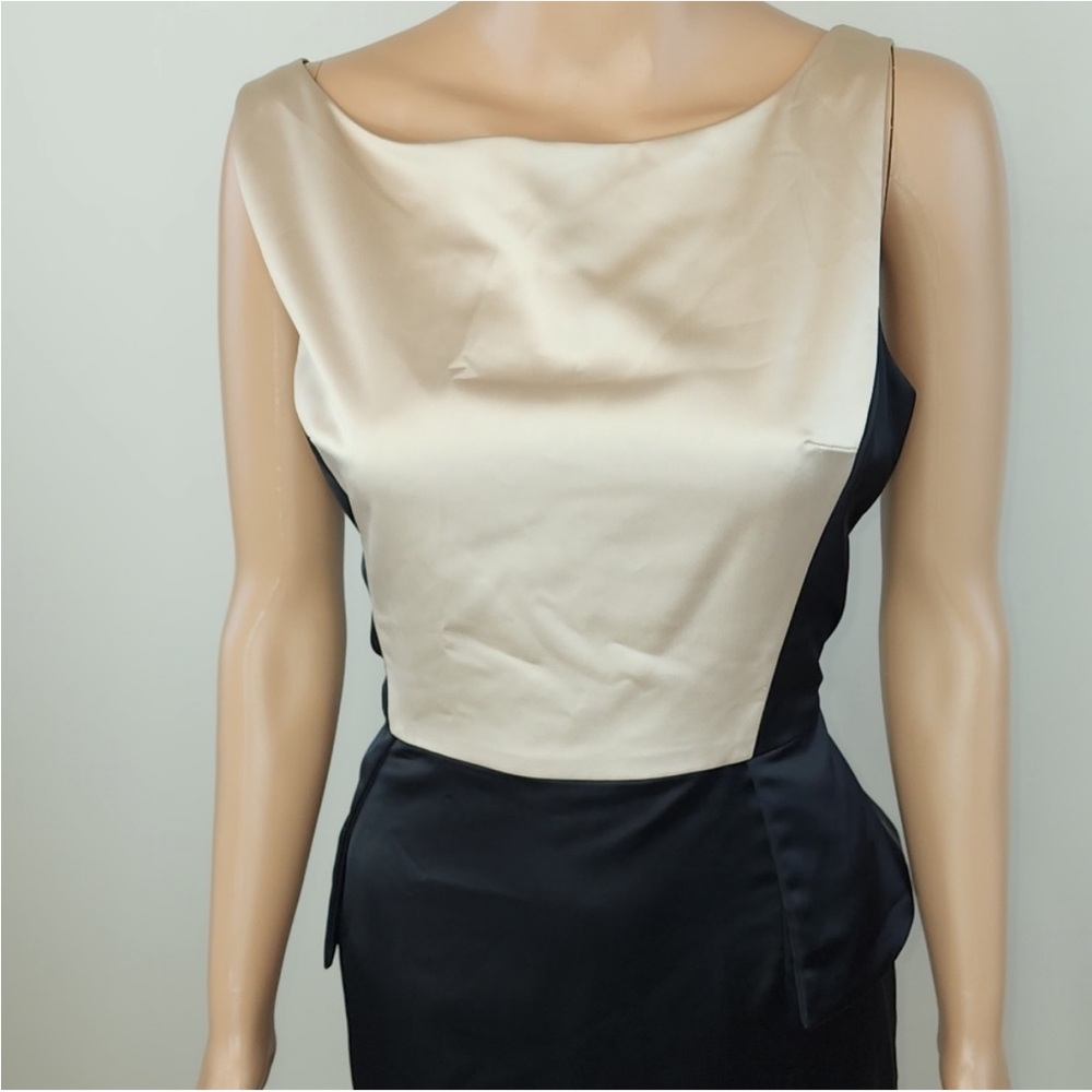 Maggy London Black and Cream Midi Dress - Picture 6 of 8
